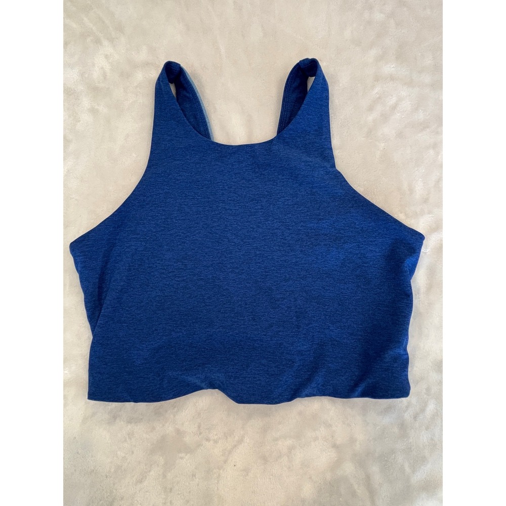 Outdoor Voices Blue Colorblock High Neck Crop Tank Top Medium